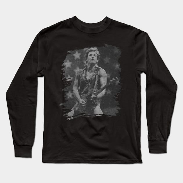 Bruce springsteen // Retro poster Long Sleeve T-Shirt by Degiab